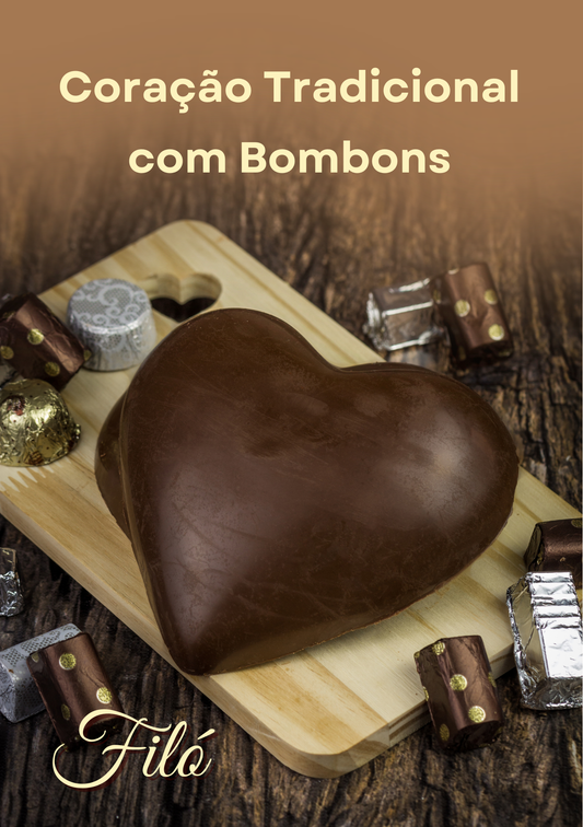Coração de Chocolate Filó